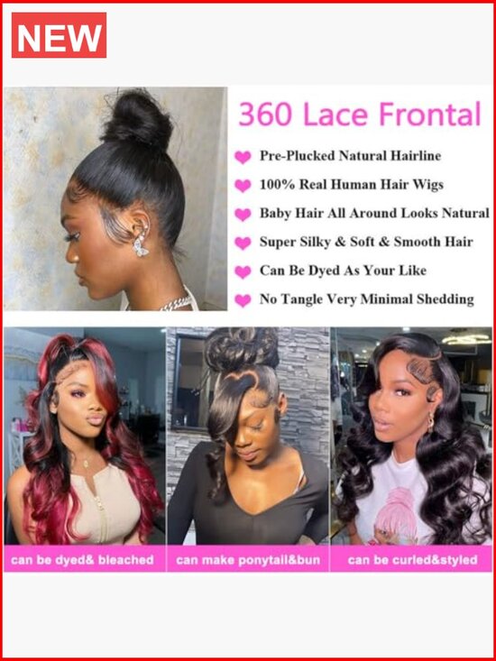 360 HD Transparent Full Lace Frontal Body Wave Human Hair Bleachable Knot 14 main image 5